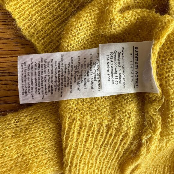 Summum Woman Amsterdam Mohair Blend Yellow Lightweight Sweater Medium - Picture 6 of 7
